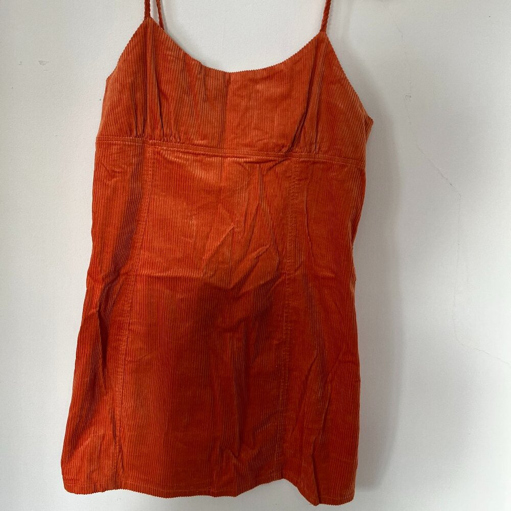 Orange bodycon dress with back zipper